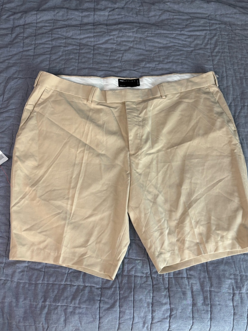 ASOS Men's Light Beige Flat Front Shorts